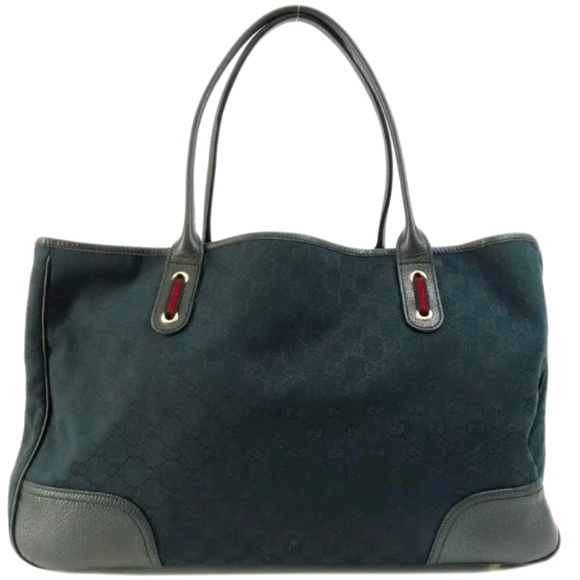 GUCCI Auth Sherry Canvas & Leather Shoulder Bag Tote EUC - Picture 3 of 17